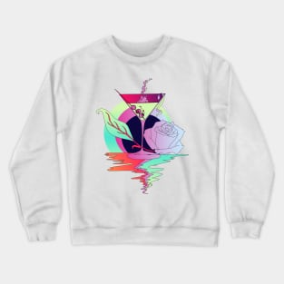 Blue Red Blend Martini and Rose Crewneck Sweatshirt